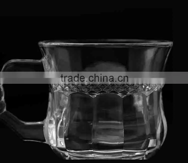 creative machine made cut glass cheap coffee mug