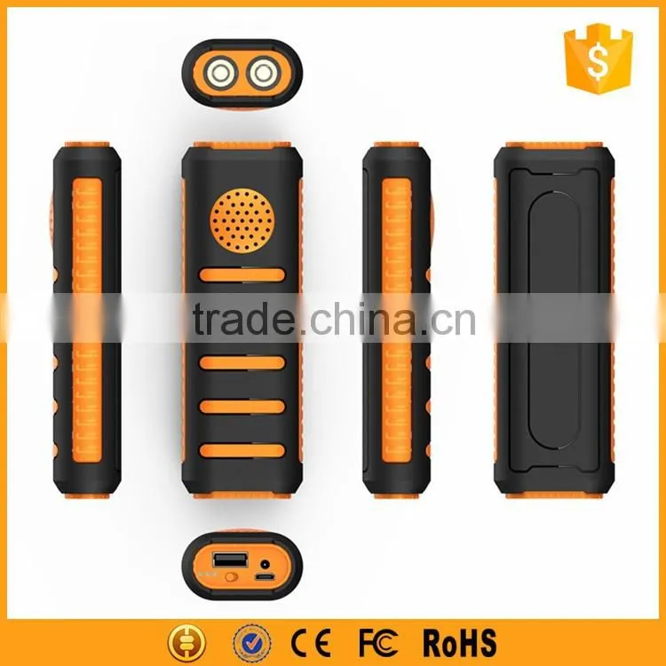 Fashionable 5600mah power bank speaker with strong led flashlight