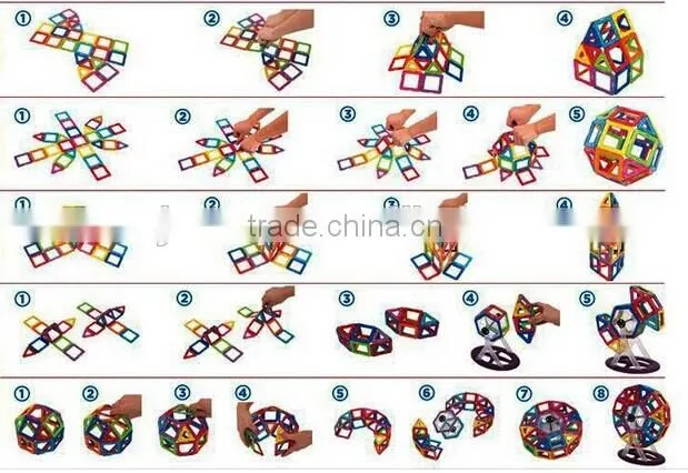 2015 new toys plastic magnetic building blocks