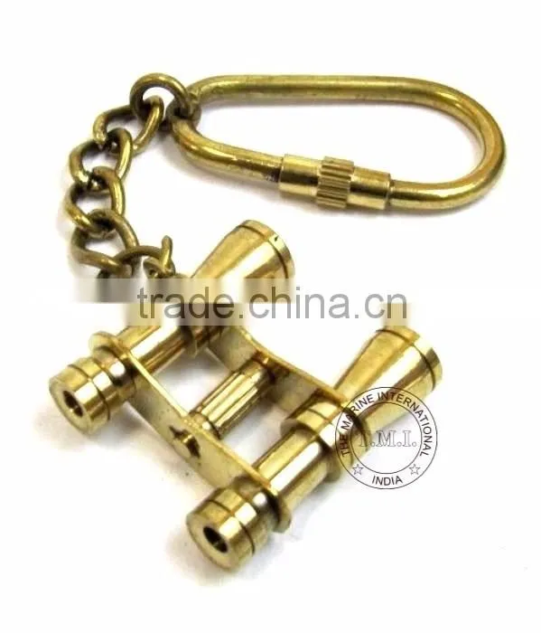 KEY CHAIN BINOCULAR - KEY RING BINOCULAR - BRASS KEYCHAIN BINOCULAR - NAUTICAL BRASS BINOCULAR KEYRING