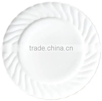 Super white emboss ceramic serving plate platter wedding plate