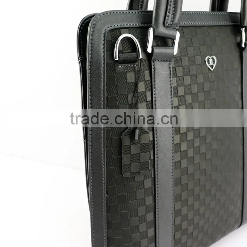 New style quality soft waterproof custom leather business men's briefcase