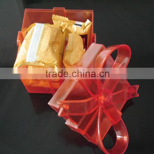 Colorful plastic bow tie gift box small gift boxes for sale