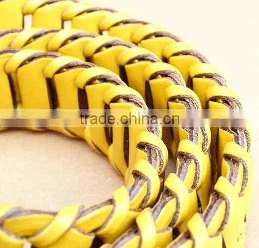 Ladies Skinny braided Genuine leather belt