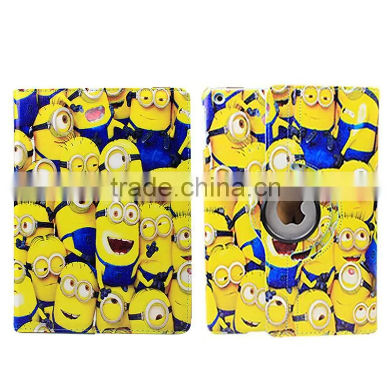 For iPad Air 3D Despicable Me 2 Rotation Leather Cover