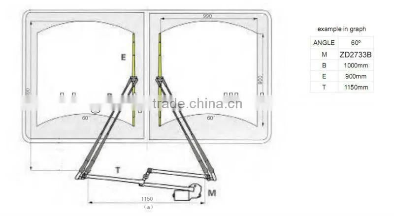 Bus Wiper Linkage Assembly, Synchronised Pantograph wiper system with 1 motor , Heay duty for bus