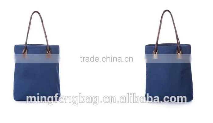 2015 Fahionable Canvas Tote and Shoulder Portable Large Eco Friendly Shopping Bag for Women