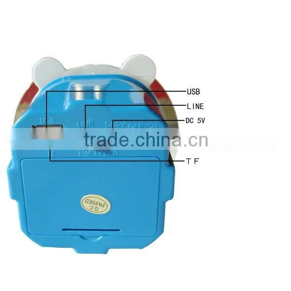 2014 Christmas gift Good Quality Mini mini speaker with FM radio USB TF portable doraemon mini speaker