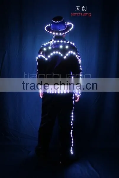 LED Light Street Dance Costume, Wireless DMX512 Flash Dance Costume
