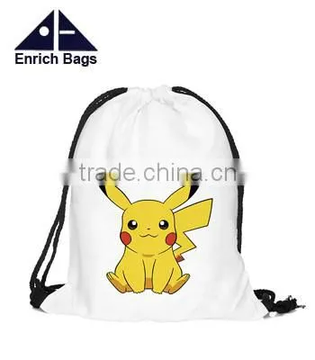 New arrive popular pokemon backpack cotton drawstring bag