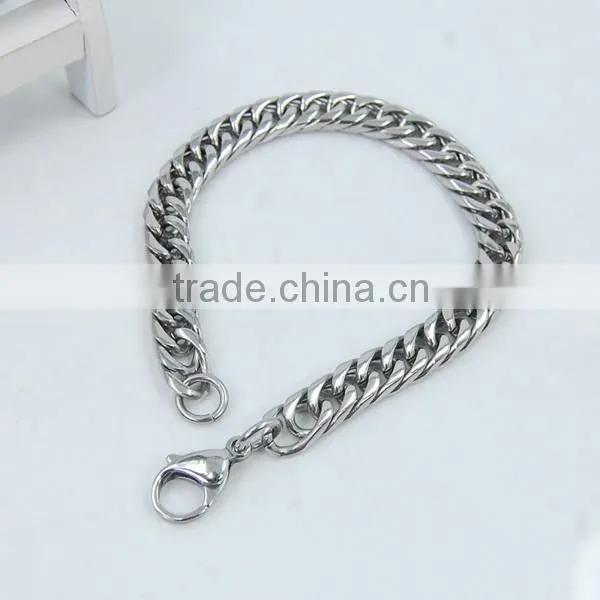 Heavy Metal Cuban Curb Link Chain Men's Bracelet Stainless Steel 22cm Length