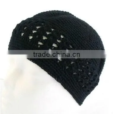White Crochet Beanie Skull Cap