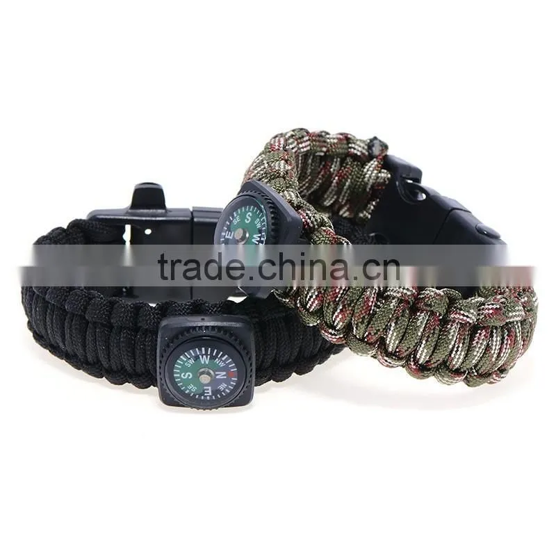 Hot sale bracelet handmade weave parachute rope compass bracelet