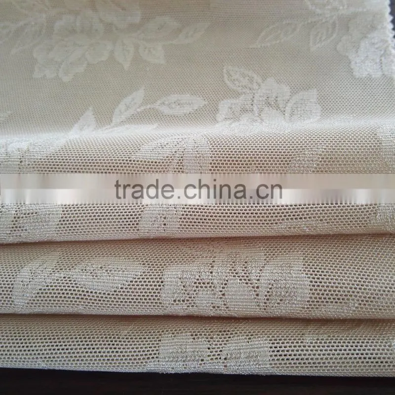 China factory new design 83/17 nylon spandex peony flower patern jacquard fabric, fashion garments jacquard fabric