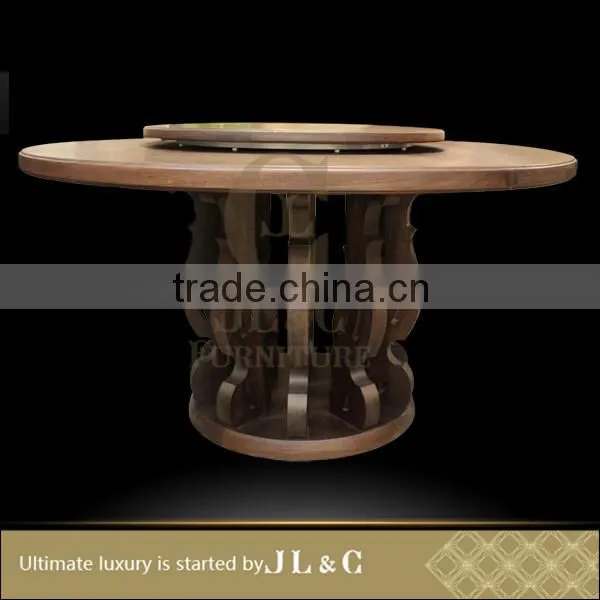 AT12-01 Round Dining Table with Lazy Susan in Dining Room from JL&C Luxury Home Furniture New Designs