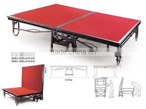 Outdoor equipmrent folding stage platform