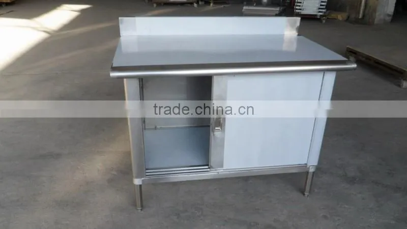 NSF Approval Stainless Steel Kitchen Dish Cabinet With Sliding Door / Knock Down Cabinet