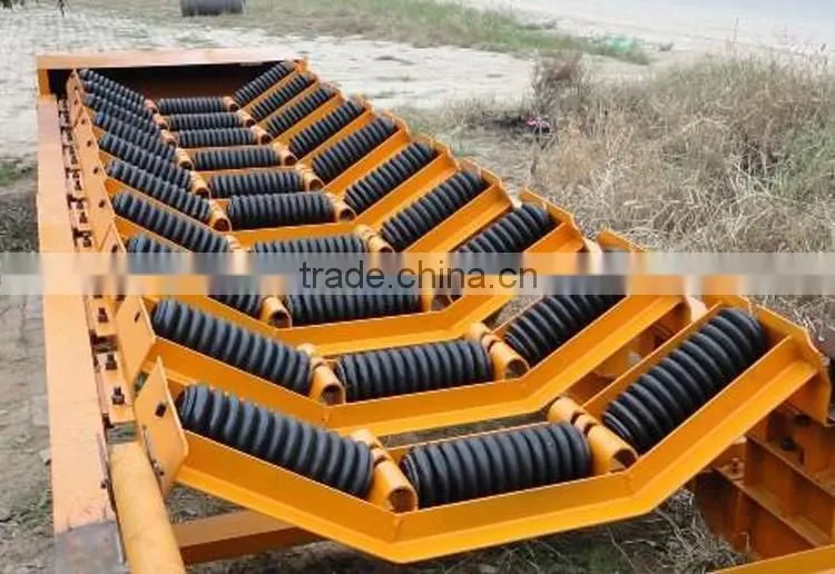 rubber coated buffer conveyor roller for stone quarry