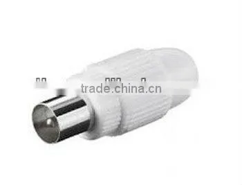 CATV 9.5mm tv connector white jack PAL male adaptor