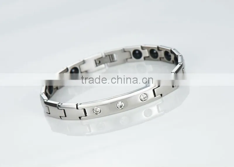 Noproblem D009 fashion power magnetic titanium woman health crystal bracelet