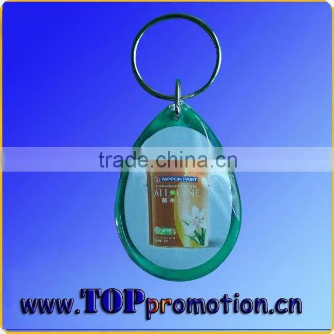fashion round plastic led keychain with led light