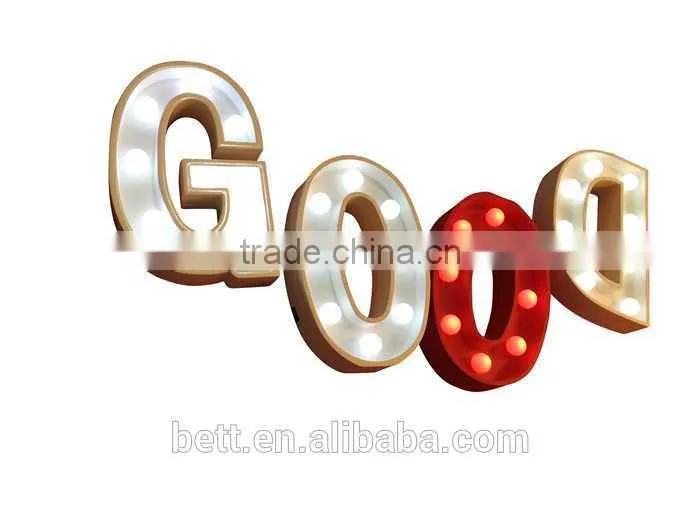 direct manufacture of illuminated vintage letter light with battery power for room decoration