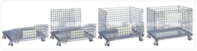 Metal steel collapsible warehouse storage wire mesh pallets cage