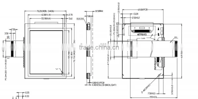 Ali Supplier 160x160 FSTN lcd module small LCD display