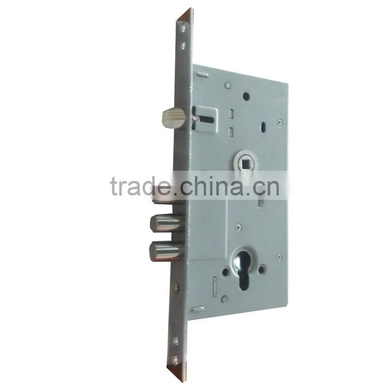 European door lock cylinder and door lock security system with iron security door lock plate