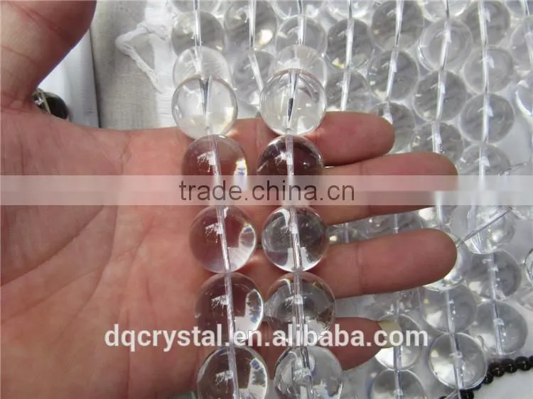 Handmade clear white crystal round beads necklace for sale