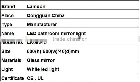 Hotel make up LED bathroom mirror light