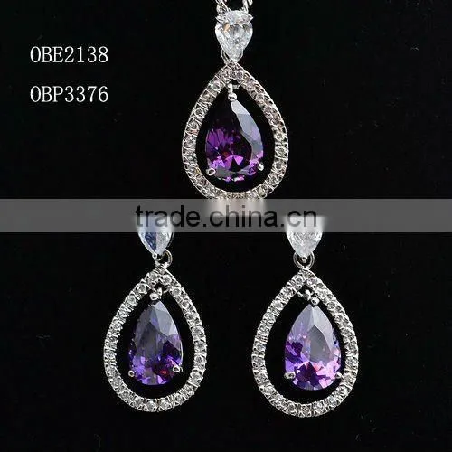 Big size Amethyst African Costume jewelry set