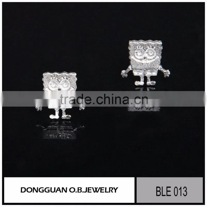 Fashion white gold silver stud earrings setting without stone