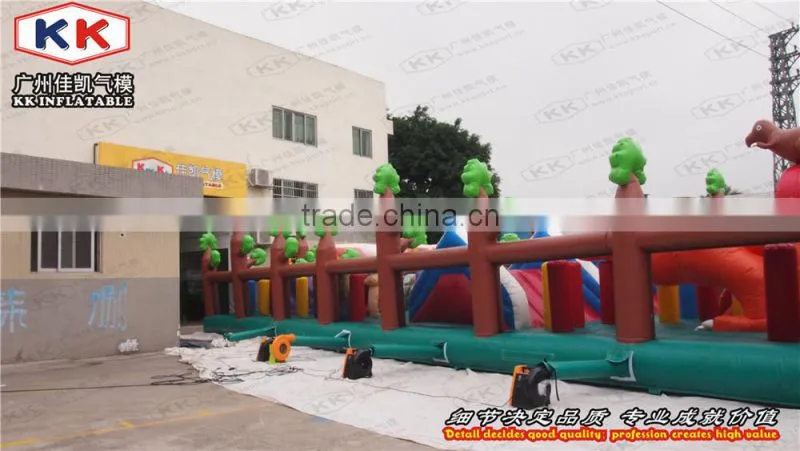 Animal Jungle Inflatable Fun City Obstacle Course for Sale