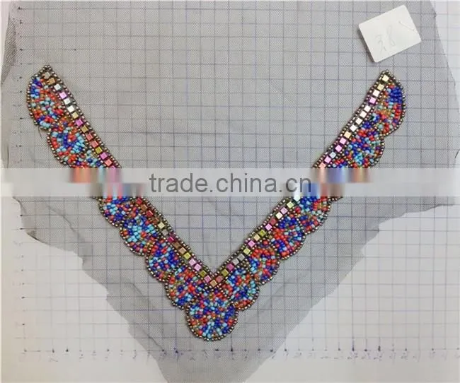 Wholesale Fashion Handmade Beaded Neckline Piece For Garment