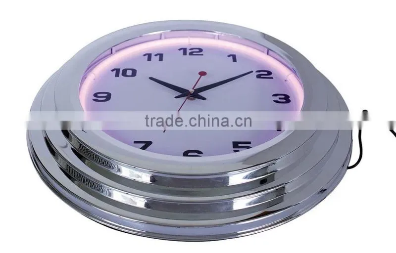12 inch chrome neon clock 2015