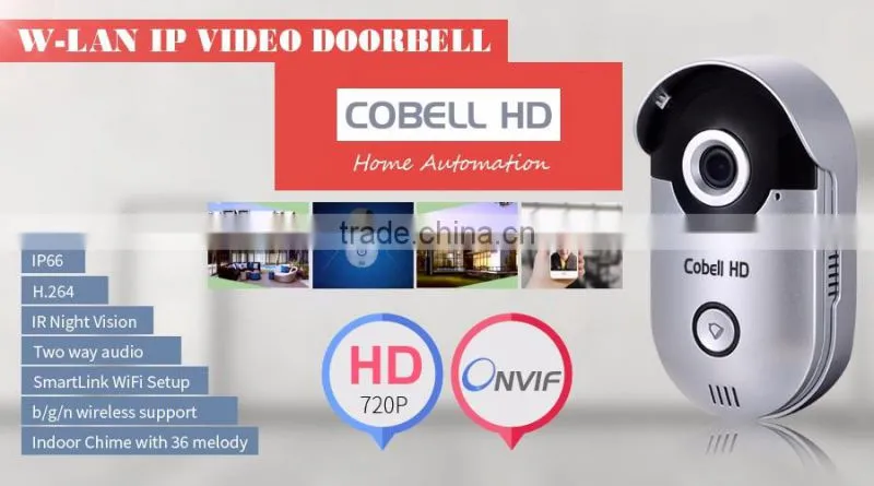 R&D Manufacturer supply Wifi inter come system, support remote access two-way audio video intercom ip video doorphone.
