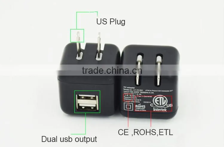 ETL UL CE FCC High Quality Folding Mini USB Wall Charger