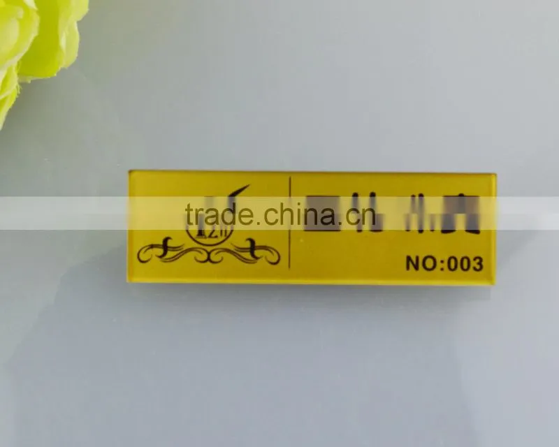 High quality preprinted acrylic name tag holder with logo fashionable