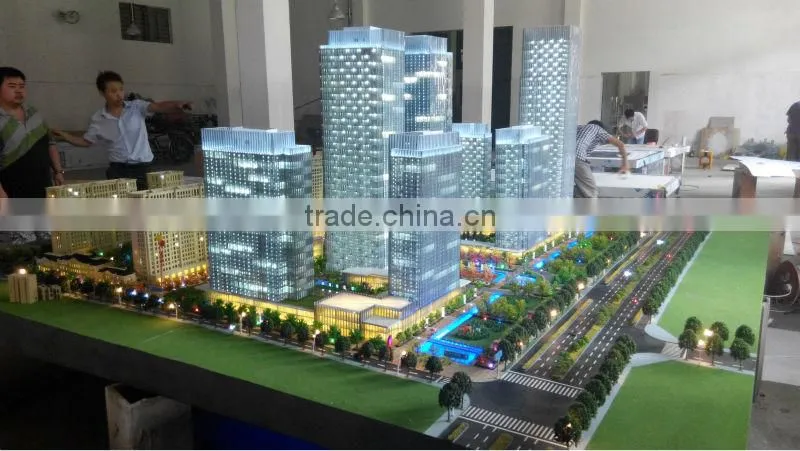 Miniature building scale model with lighting system for exhibition/customize miniature model making