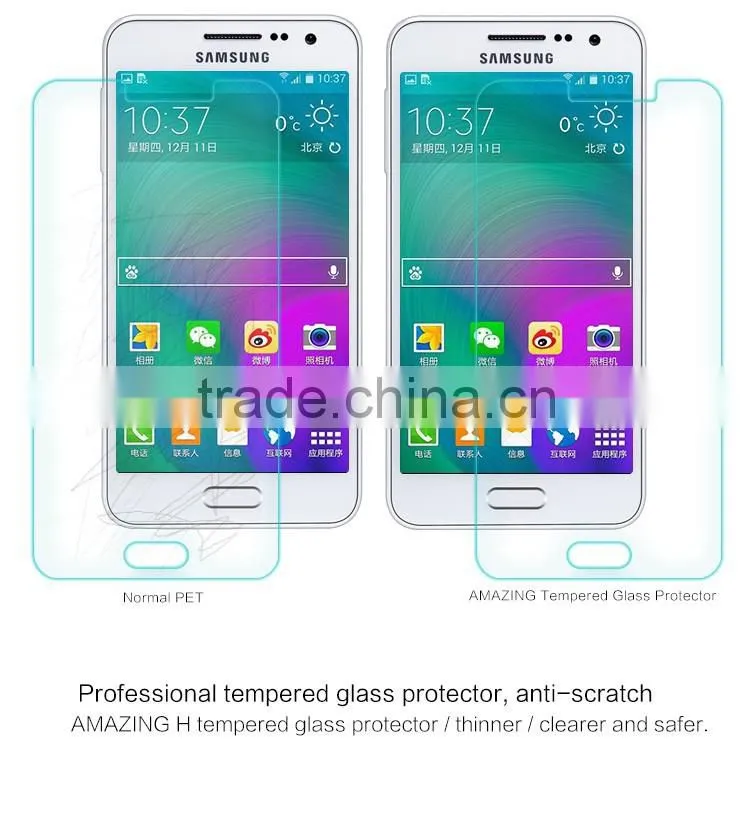 100% Prefect fit tempered glass screen protector for samsung A3 tempered glass