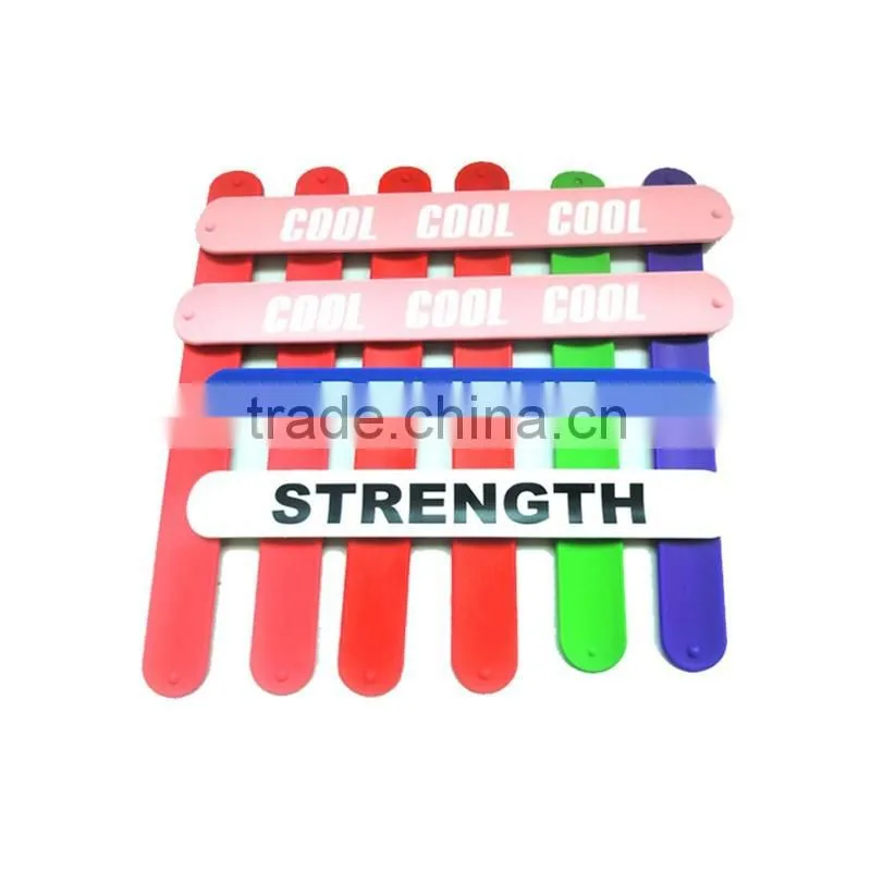 High Quality Blank DIY Long Silicone Slap Bracelet Cheap Price Wholesale