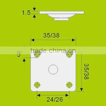 China Factory Furniture Castor Wheel With Plate