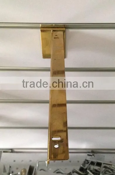 Golden glass brackets,Slatwall Shelf Brackets,glass support