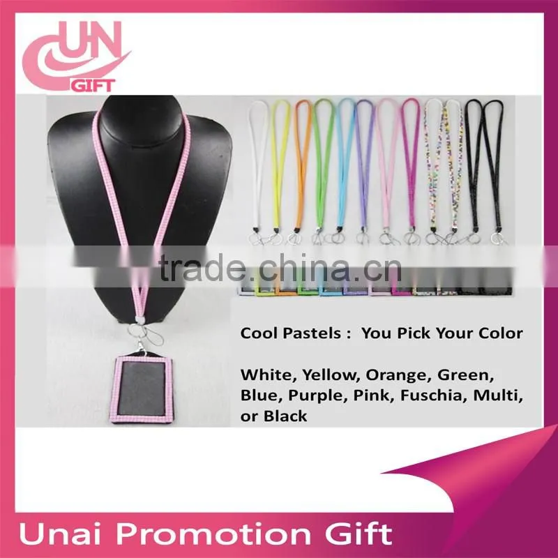 Fashion blinking light rhinestone lanyards with id badge holder