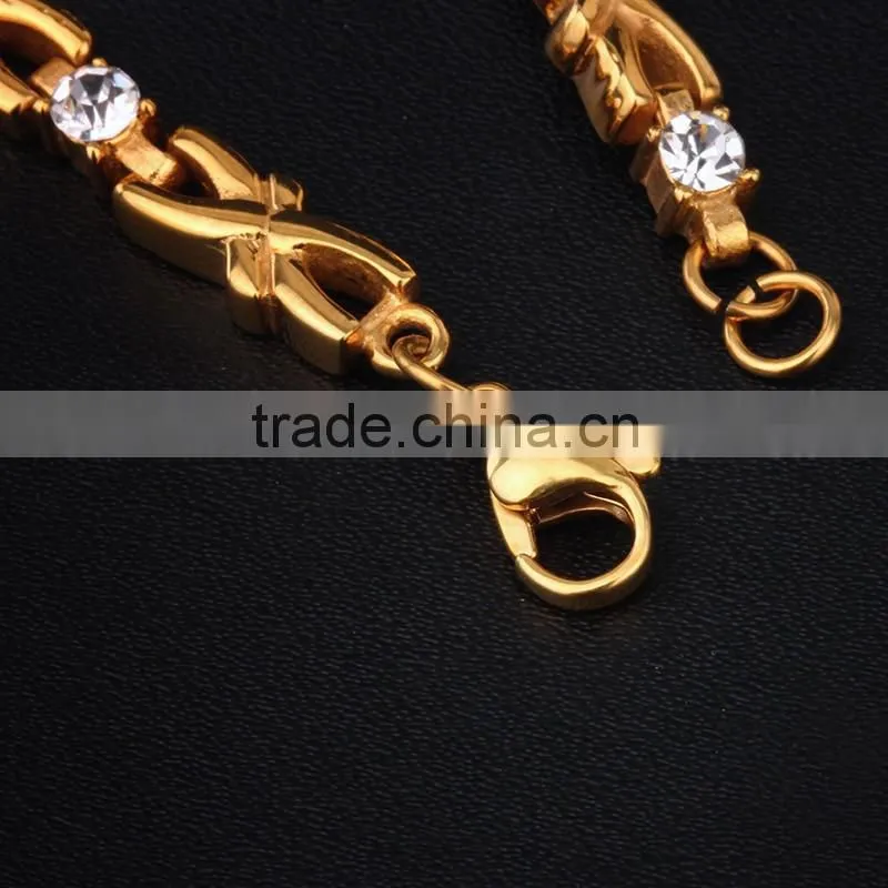 fashion dubai 18kgp gold plated healthy kids stainless steel bracelet jewelry