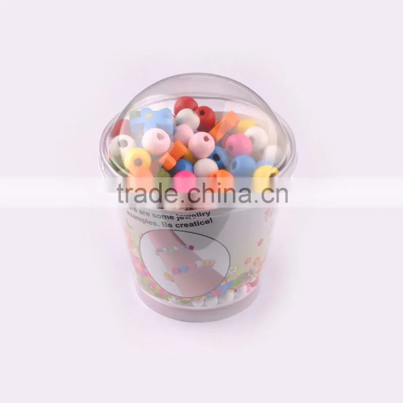 Promotional DIY Wood and Colorful Candy Color Beads