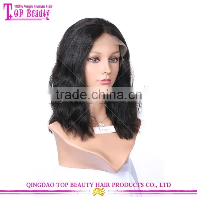 Layered 12"150% density human hair short bob wigs for black women remy human hair short bob lace front wig