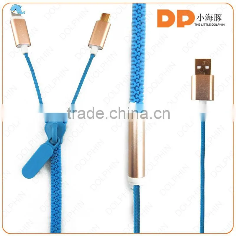 Creative gifts magnetic zipper usb data cable suitable for Iphone and Android