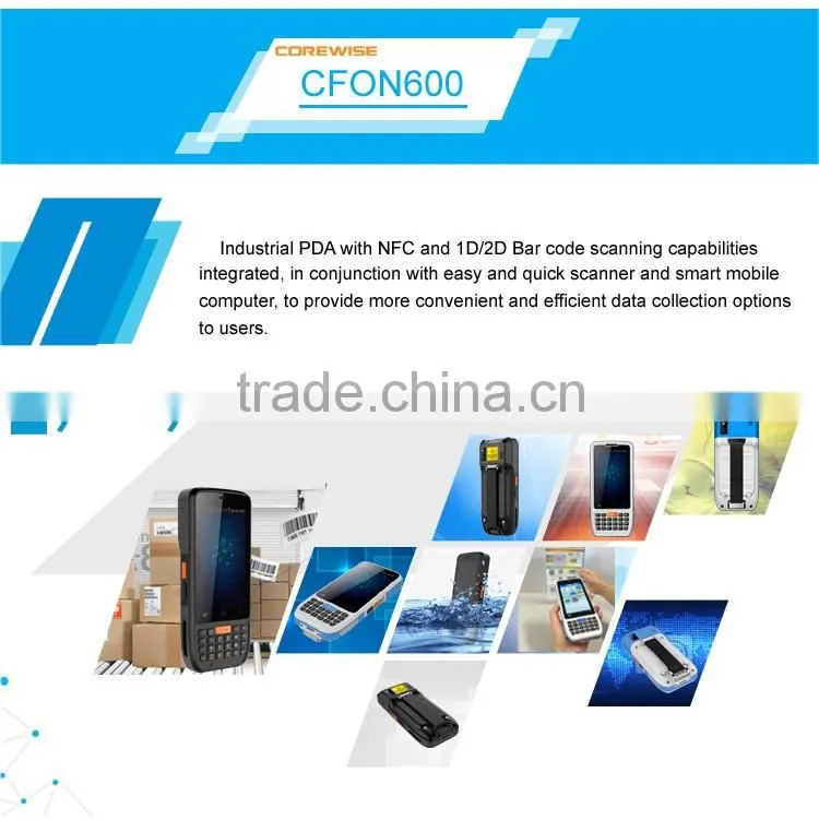 Newest rfid qr code scanner rugged phones android 6.0 with collection
